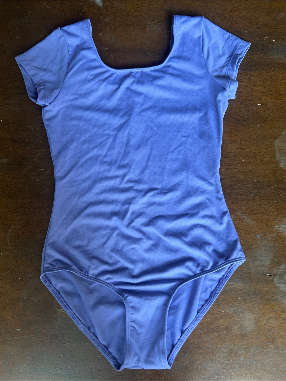 Scoop Neck Short Sleeve Leotard in Lavender